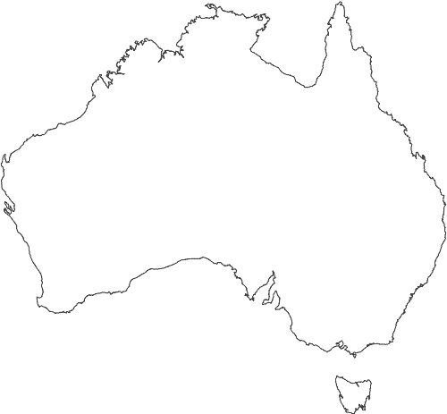 map of australia. Outline of Australia Map