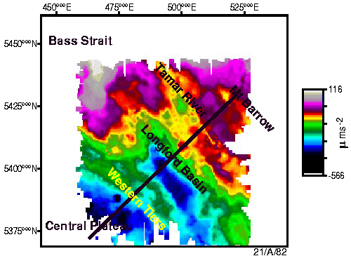Simple Bouguer Anomaly map, Longford test area