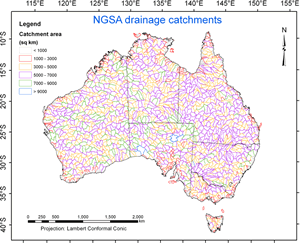 Image showing the distribution of catchments for the National Geochemical Survey of Australia