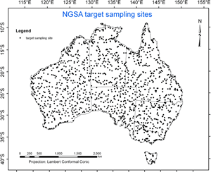 Image showing distribution of sampling sites for the National Geochemical Survey of Australia