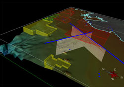 Canning 3D model featuring Rowley Sub-basin