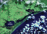 Fig 1. Landsat Thematic Mapper image acquired on 13 June 2007 before the flood. 