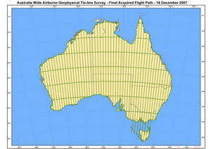 Fig 1. Map - Final Flight path for AWAGS2 - Flying completed on 14 December 2007.