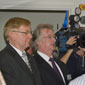 The Hon Martin Ferguson, Minister for Resources, Energy and Tourism and Dr Neil Williams, CEO at the opening of Geoscience Australia's SHRIMP laboratory (Copyright Geoscience Australia)