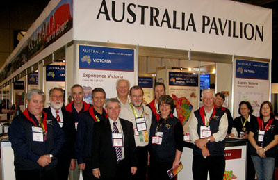 Australian exhibitors at the Australian Pavilion during the trade show.