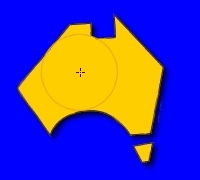 Furthest Point From The Coastline. Because this is a very stylised image, the real centre is nowhere near where this picture might indicate.