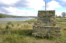 Cairn at Trig Point 715, comemorating the efforts of early surveyors in Tasmania