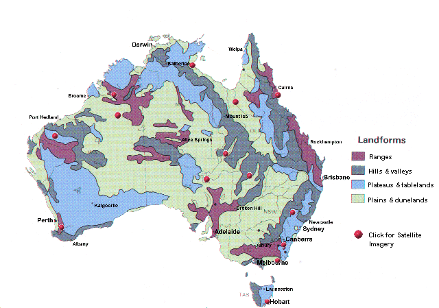 Click the red dots to view LANDSAT satellite images