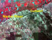 SPOT 2 satellite image, 29 December 1997 Passing over Namoi River, New South Wales