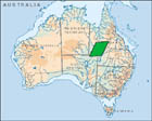 Map of Australia highlighting South-West Queensland