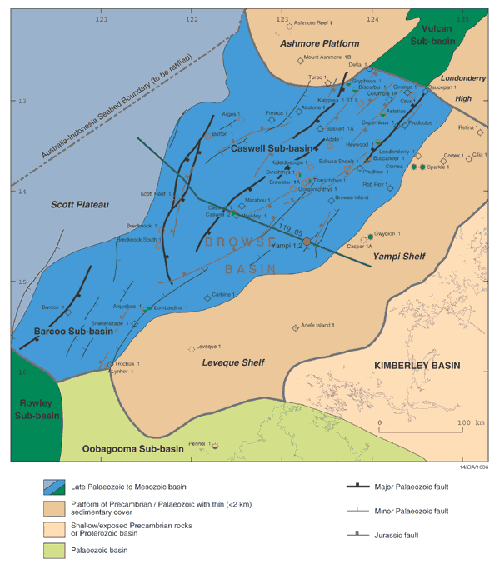 Schematic map of the Browse Basin 