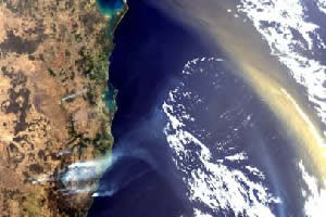 MODIS satellite image, before the dust storm, click to see larger image