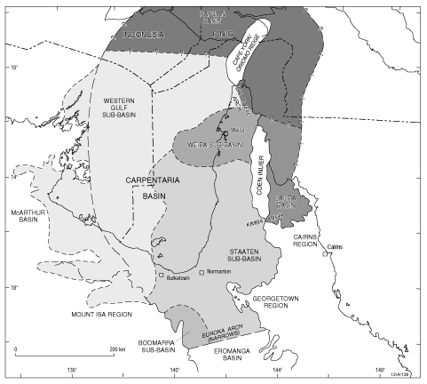 Schematic diagram of the Carpentaria Basin 