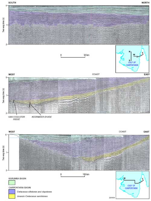Regional cross-section of the Carpentaria Basin (GA1335)