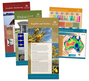 Figure 1. Some of  the display material relating to earthquake monitoring and data acquisition in the Dalwallinu area prepared by the graduate team. 