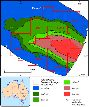 Fig 5. Present-day maturity map for Cenomanian-Turonian marine shale at the base of the Tiger Supersequence.