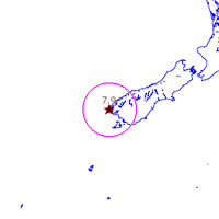 Location image of 7.9 magnitude earthquake on 15 July 2009