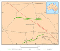 Map of Rankins Springs seismic survey lines