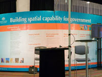 Geoscience Australia's Display Booth at the spatial@gov Conference. &copy; Geoscience Australia.