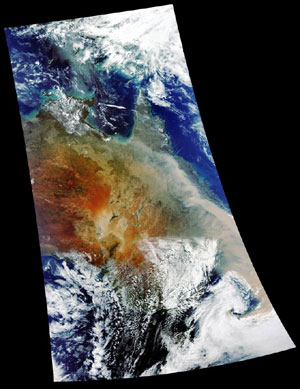 Dust storm affecting Central and Eastern Australia from 21 - 23 September