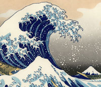 Recognised as the international signature for tsunami, this painting is by Japanese artist, Katsushika Hokusai