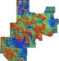 Pseudocolour image of one of the new Burakin geophysical datasets being released.