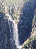 Aerial view of Wollomombi Falls. &copy; Fleet Helicopters.
