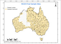 Distribution of catchments sampled for the NGSA.