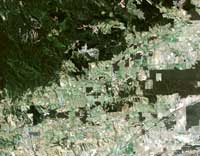 A patchwork of farmsin eastern Victoria. &copy; Geoscience Australia