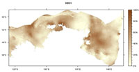Map 3: Predicted spatially continuous data of mud in the northern region of Australia's EEZ