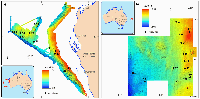 Fig 2. Survey areas for the eastern and western margins, including stations (locations) from which still images were analysed.
