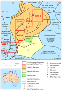 Fig 3.Structural elements of the Roebuck Basin (after Smith et al 1999).