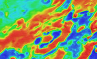 Image: section of airborne magnetic data from Eucla Basin surveys, Western Australia. 