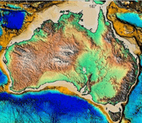 National Elevation Data map of Australia
