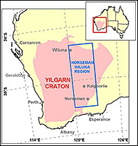 Map of eastern Yilgarn Craton, Western Australia