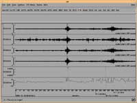 Infrasonic recording of a Californian earthquake (courtesy of CMR Infrasound Waveform Library)