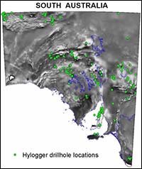 Central Gawler Gold. Areas Gawler project processed HyLogger&trade; data: Barnes, Tarcoola, Tunkillia, Menninne Dam, Nuckulla Hill, and Weednana.