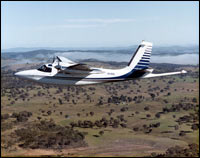 An aircraft carrying out an aerial survey