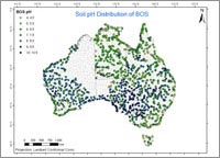 Preliminary soil pH map of Australia (BOS samples).