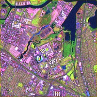 ETM+ satellite and sensor image, March 2000 Sydney Olympics site, Homebush Bay