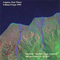 Landsat 7 satellite image, 8 September 1999. Liquica, East Timor.