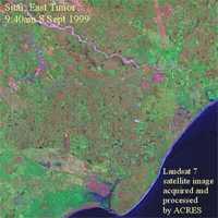 Landsat 7 satellite image, 8 September 1999. Suai, East Timor.