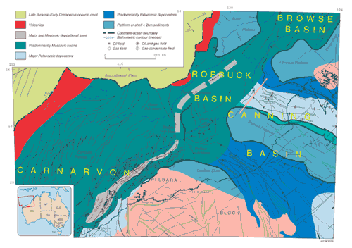 Location map of the Offshore Canning Basin area showing major geological structure and basin boundaries 