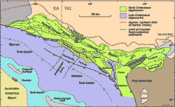 Regional map showing the Regional Setting and structural framework of the Otway Basin.