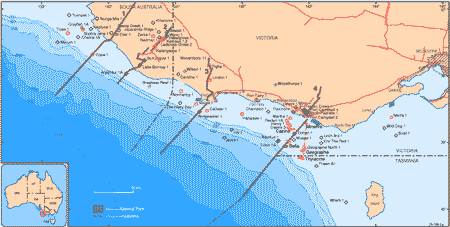 Location map of Otway Basin cross-sections