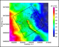 Figure 1 Airborne gravity gradiometry test area