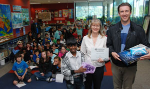 Fig 1. Geoscience Australia's Education Centre welcomed the 50 000th student visitor in March 2010. 