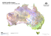 A MODIS satellite image of Australia pre-flooding - October - November 2010