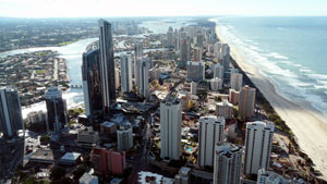Fig 1.	 Aerial view of Gold Coast skyline.   