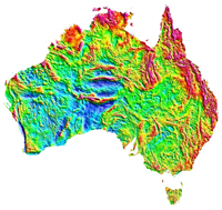 Fig 1. The new Isostatic Residual Gravity Anomaly Map of Australia.